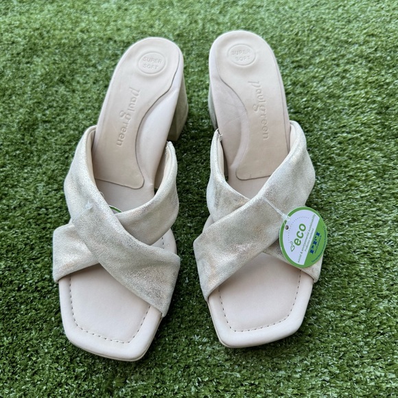 Paul Green Lauren Block Heeled Sandals in Mineral Metallic NWOB size 7 - Picture 5 of 10